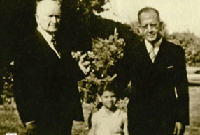 James Baker as a child with his father and grandfather