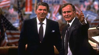 President Ronald Reagan and George H. W. Bush