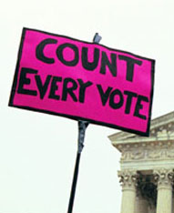 COUNT EVERY VOTE sign