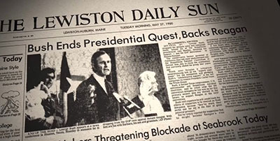 Newspaper Headline – Bush Ends Presidential Quest