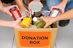 donation box with canned food