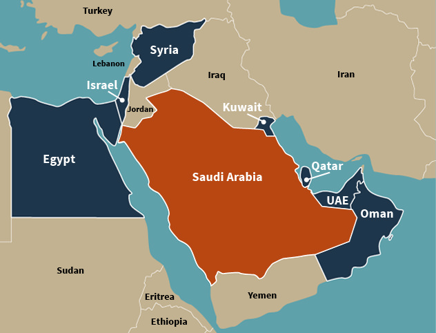 map of Saudi Arabia